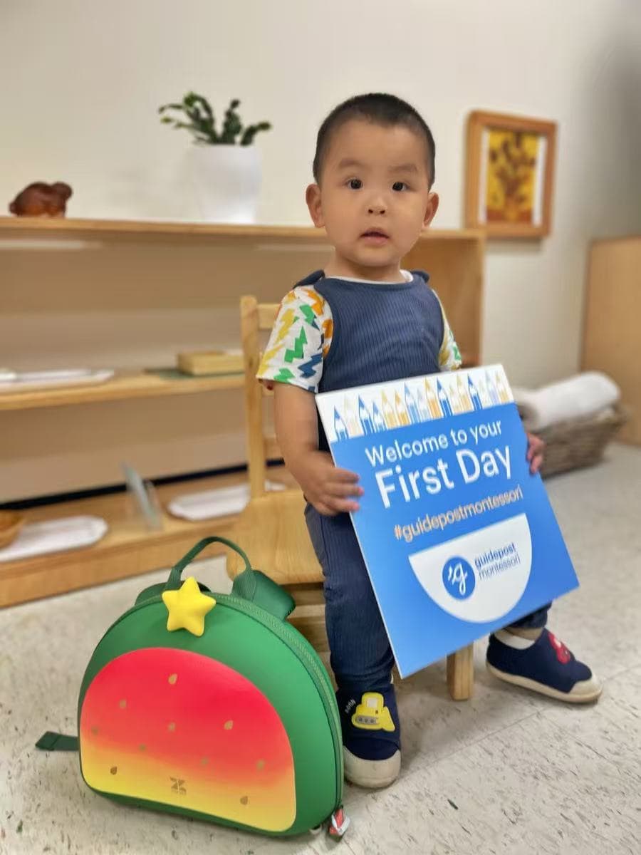 Lev EDU first day school sign portrait